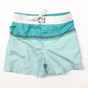 Carter's green striped baby boys swim trunks
